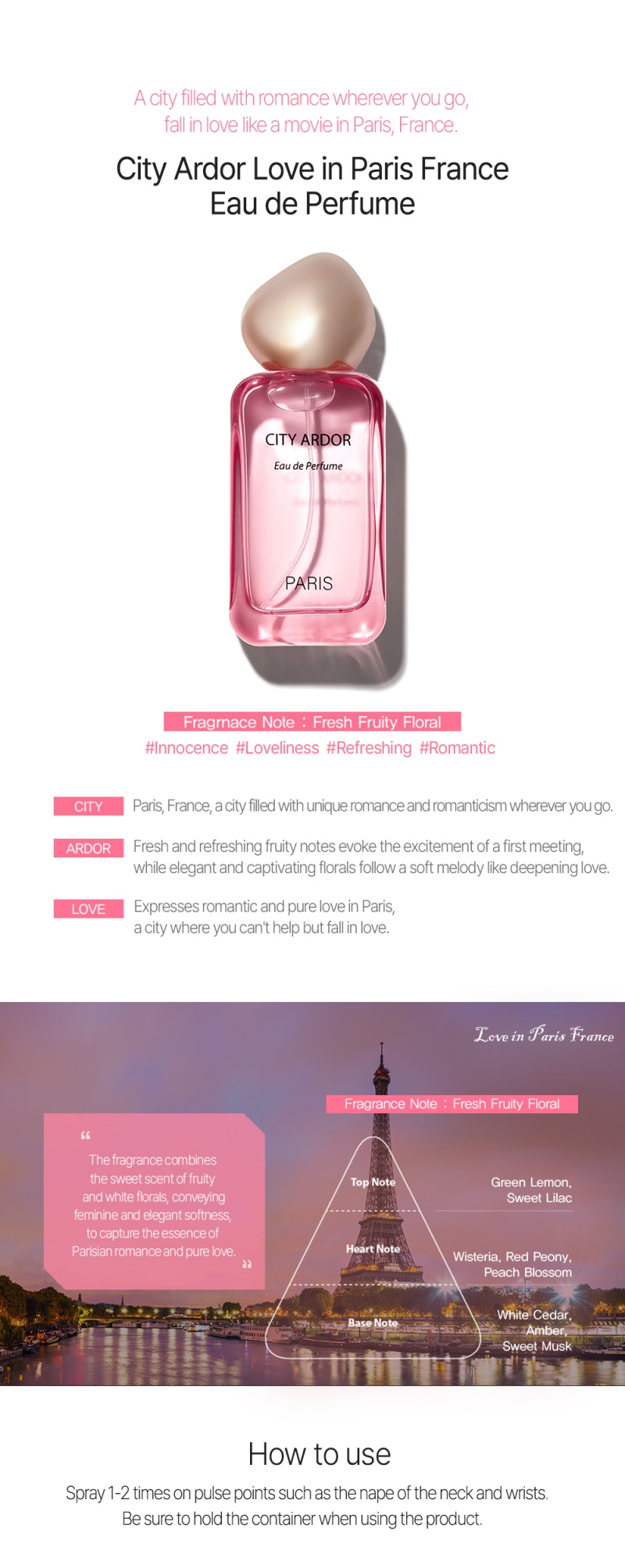 THE SAEM City Ardor Love in Paris France Eau De Perfume 30ml
