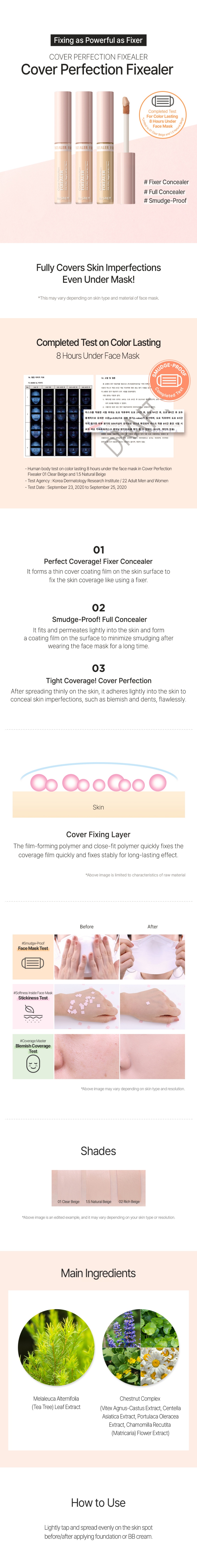 THE SAEM Cover Perfection Fixealer 6.5g (3Color)