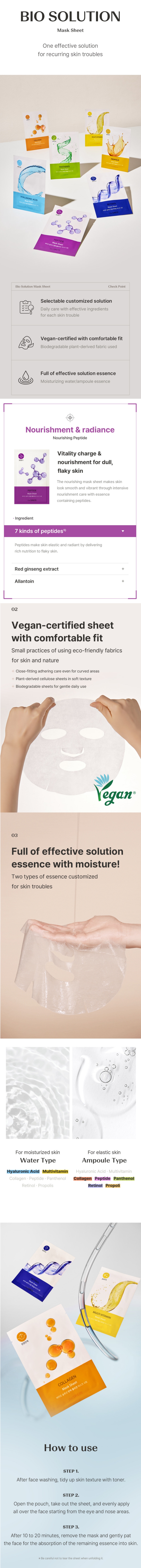 THE SAEM Bio Solution Nourishing Peptide Mask 10EA