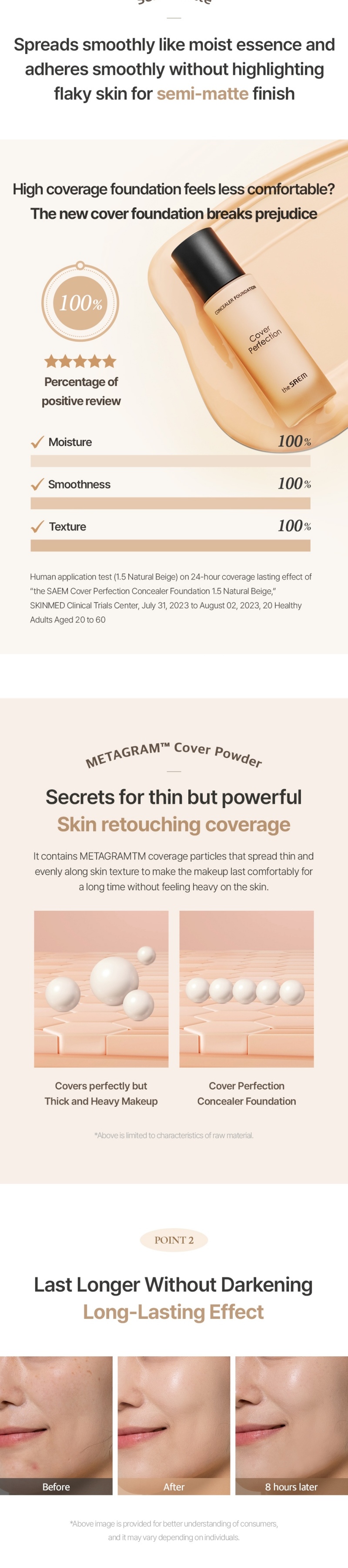 THE SAEM Cover Perfection Concealer Foundation 30ml (3 colors)