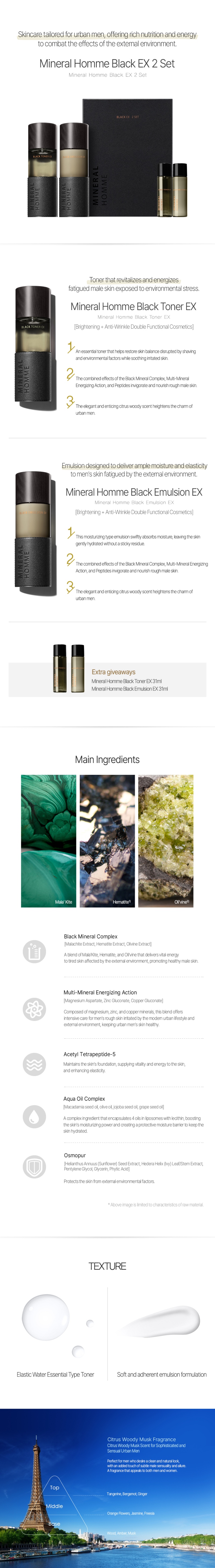 THE SAEM Mineral Homme Black EX 2 Set