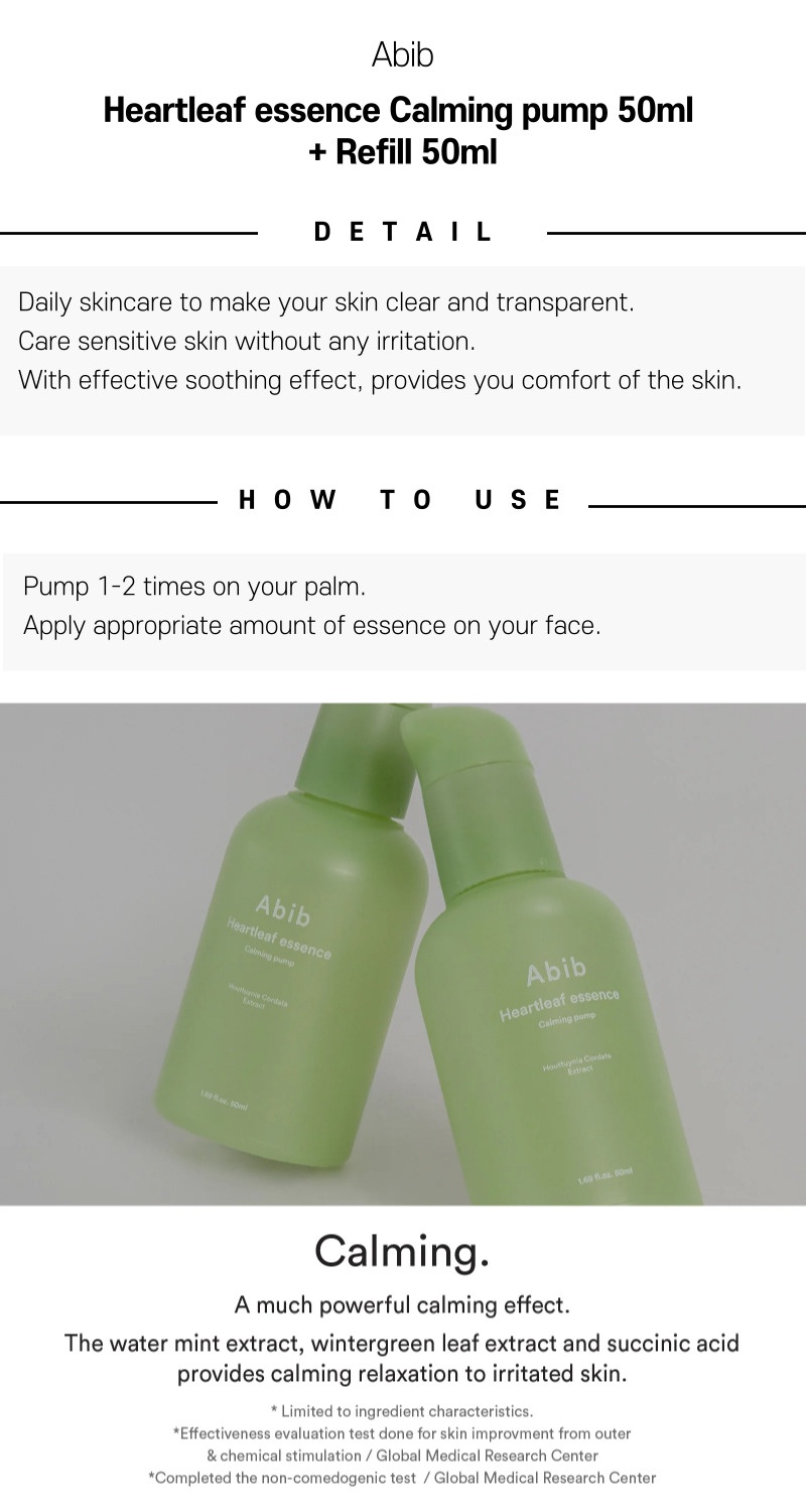 Abib Heartleaf essence Calming pump 50ml + Refill 50ml