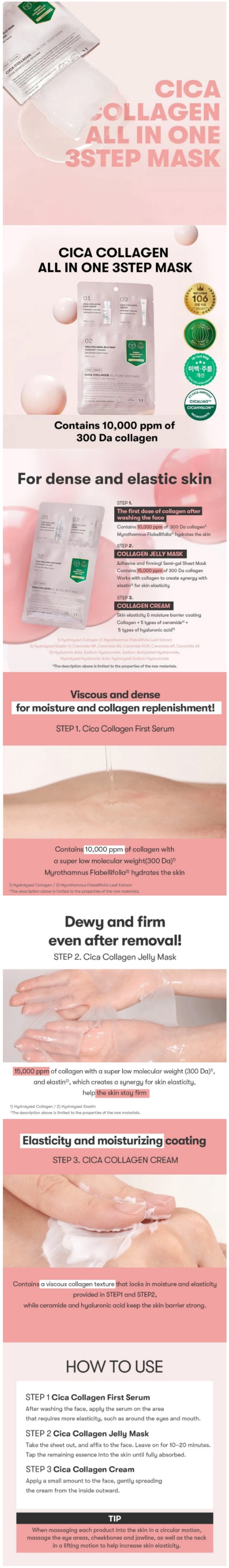 VT  Cica Collagen All In One 3 Steps Mask (5ea)