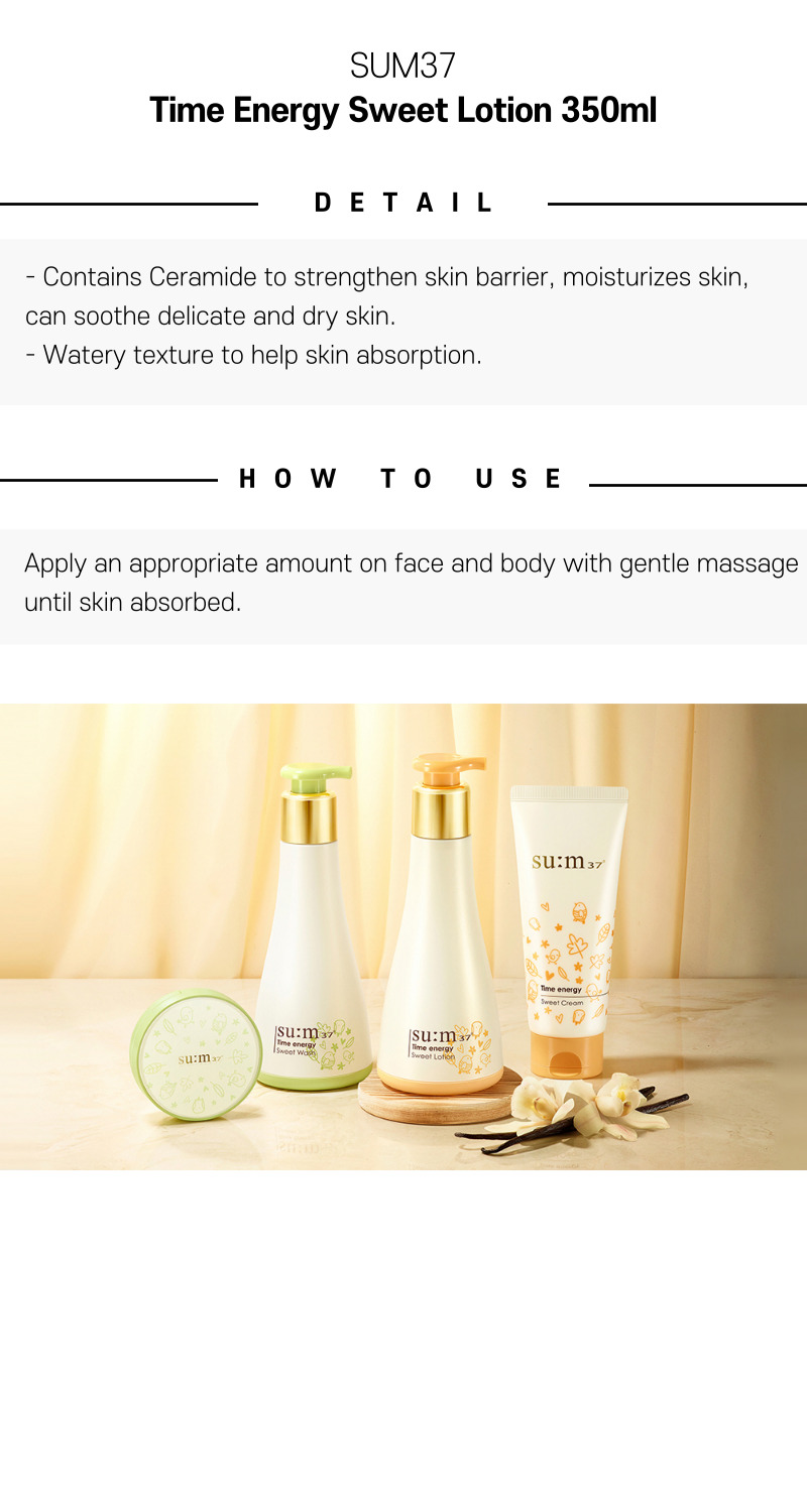 SUM37 Time Energy Sweet Lotion 350ml Detail Image