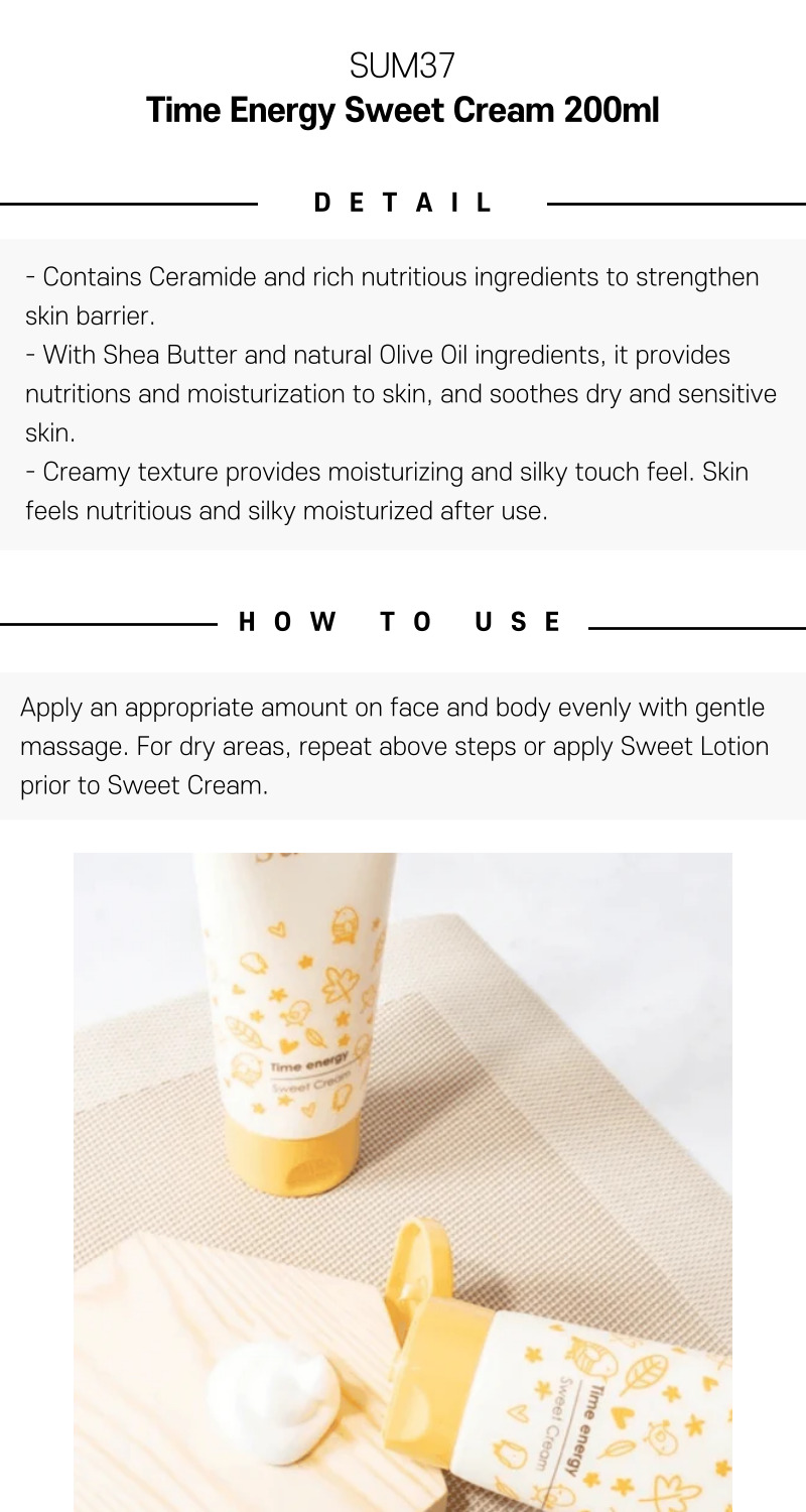SUM37 Time Energy Sweet Cream 200ml Detail Image