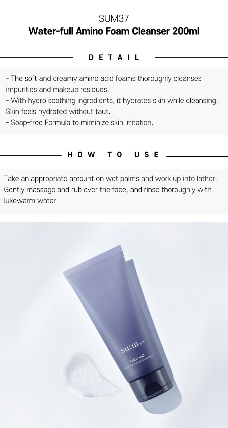 SUM37 Water-full Amino Foam Cleanser 200ml Detail Image