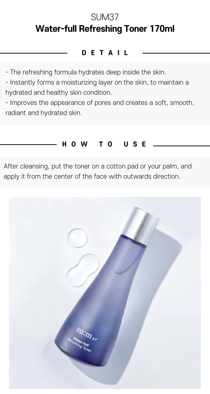 SUM37 Water-full Refreshing Toner 170ml Detail Image