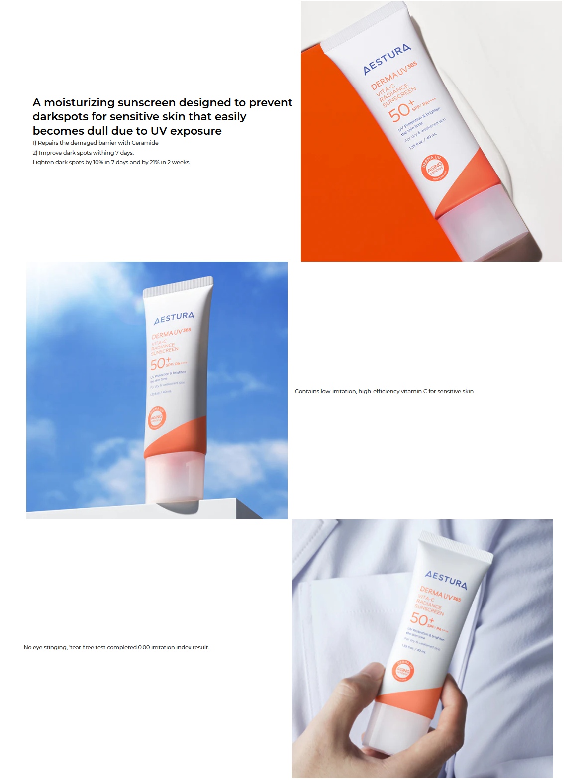 AESTURA Derma UV365 Vita-C Radiance Sunscreen 40ml