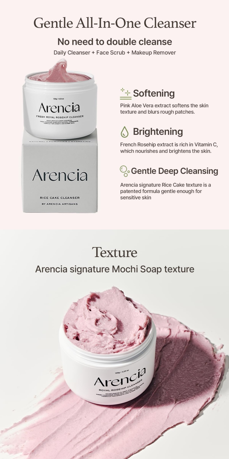 ARENCIA Fresh Royal Rosehip Cleanser 120g