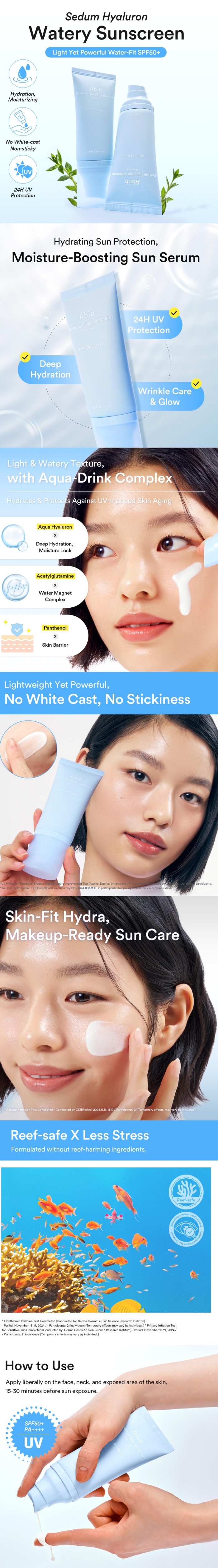 Abib Sedum Hyaluron Sunscreen Watery Tube 50ml [Renewal]