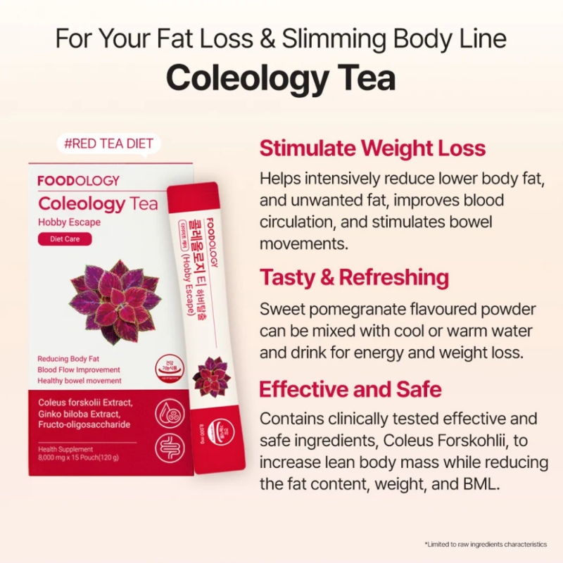 FOODOLOGY Coleology Tea Pro Hobby Escape 8,000mg x 15 Sticks (15-day supply)