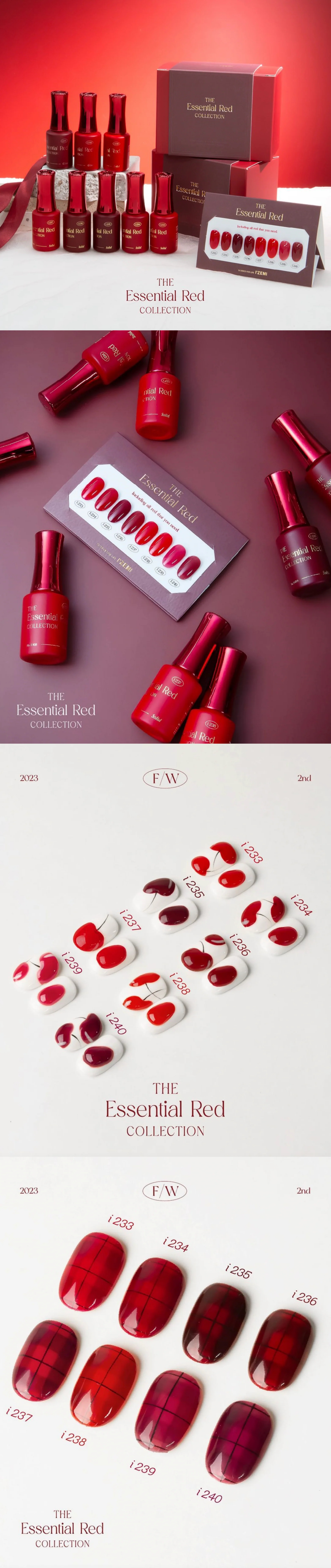 IZEMI Gel Nail Essential Red Collection 8-Piece Set