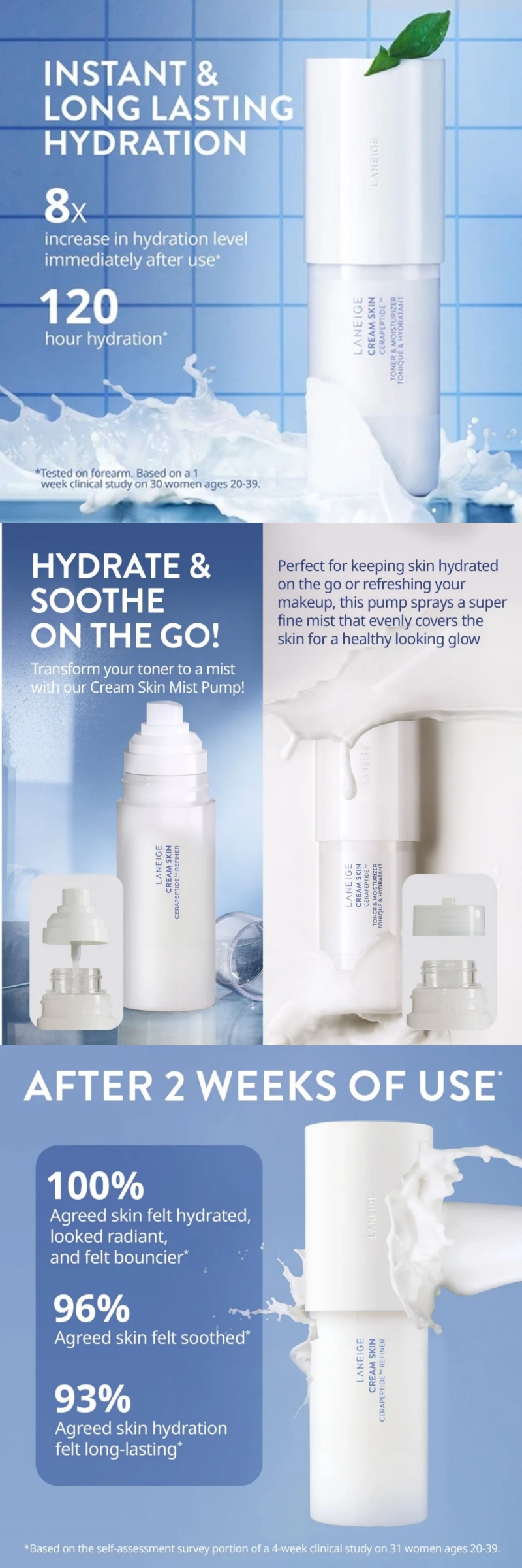 LANEIGE CREAM SKIN CERAPEPTIDE REFINER 170ml + Refill 170ml-copy