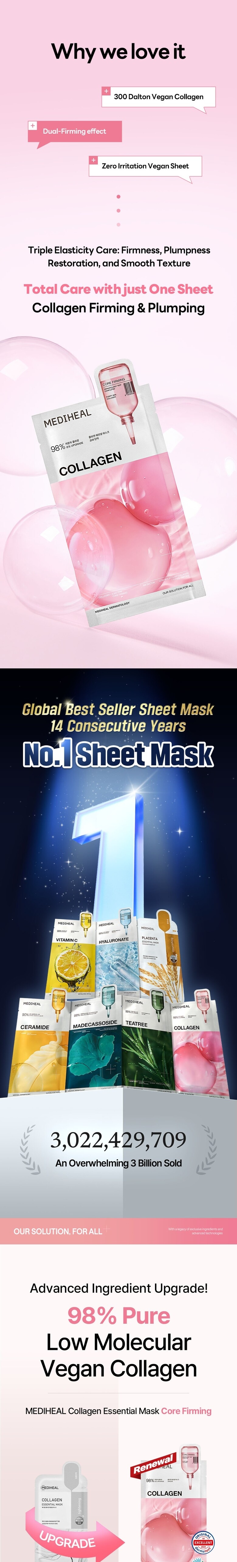 MEDIHEAL Collagen Essential Mask Sheet Core Firming 10ea