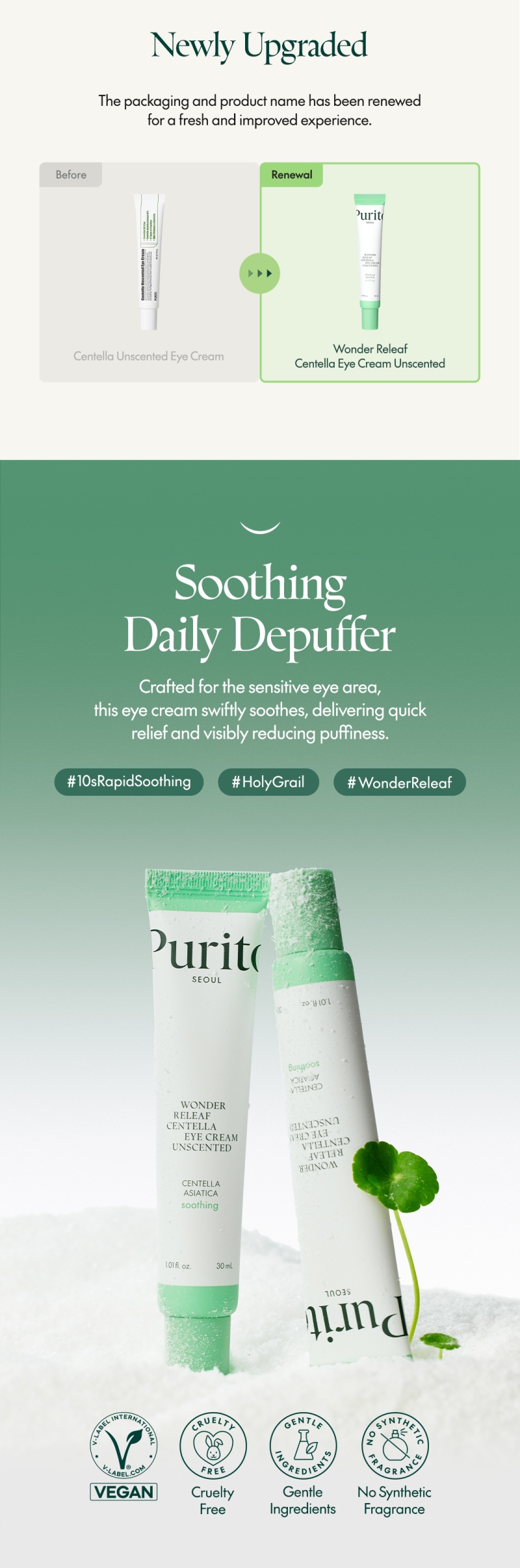 Purito Wonder Releaf Centella Eye Cream Unscented 30ml