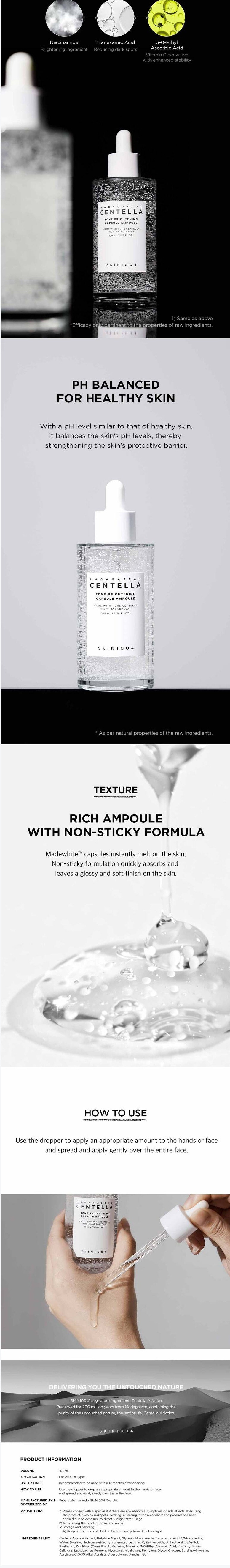 SKIN1004 Madagascar Centella Tone Brightening Capsule Ampoule 100ml Image 3