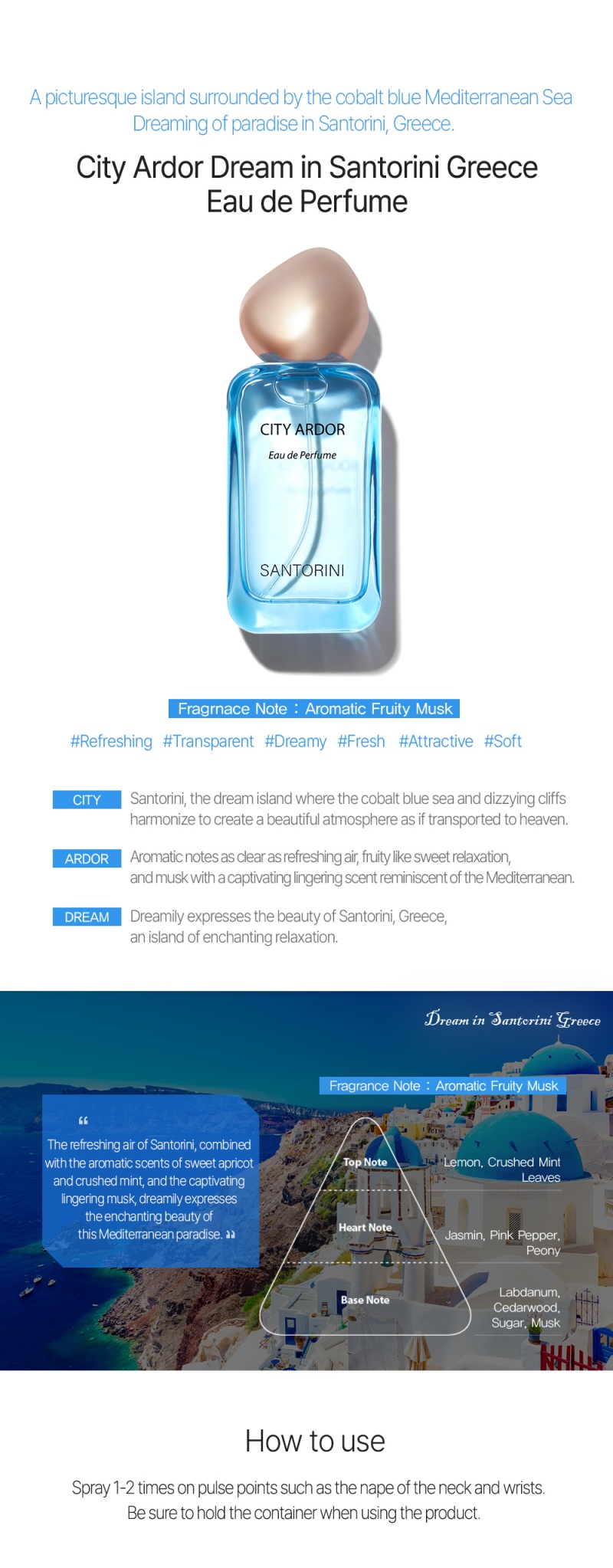 THE SAEM City Ardor Dream in Santorini Eau De Perfume 30ml