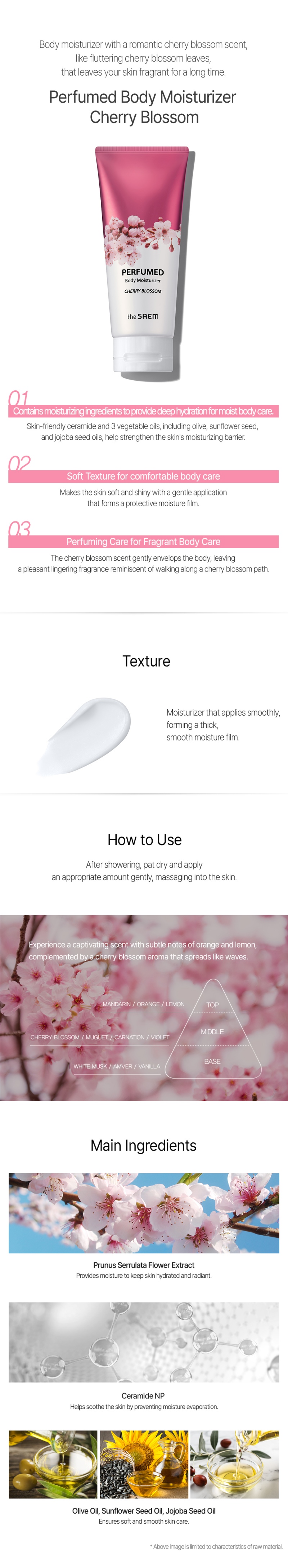THE SAEM Perfumed Body Moisturizer 200ml #Cherry Blossom