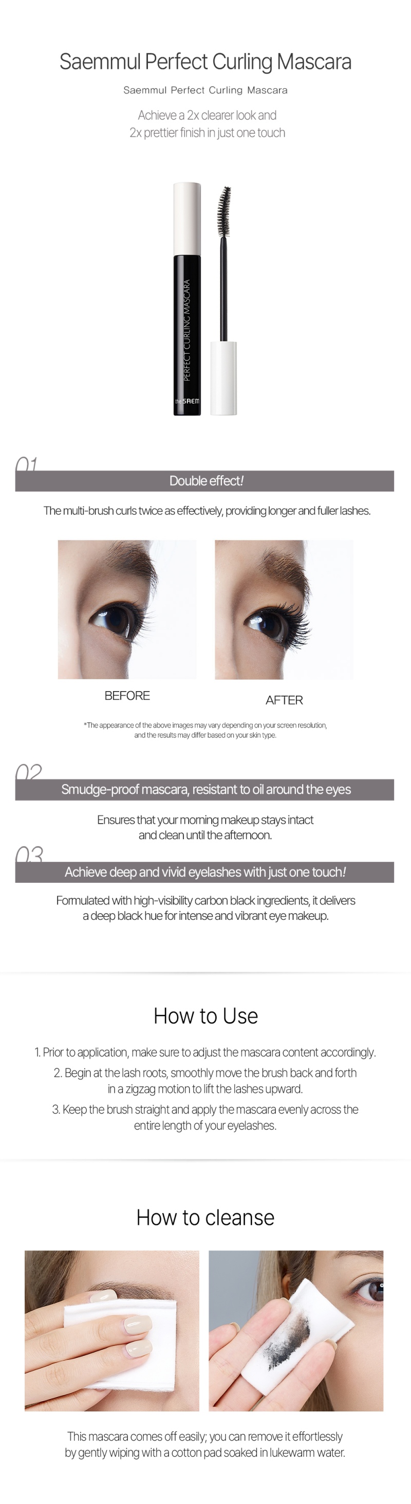 THE SAEM Saemmul Perfect Curling Mascara 8ml