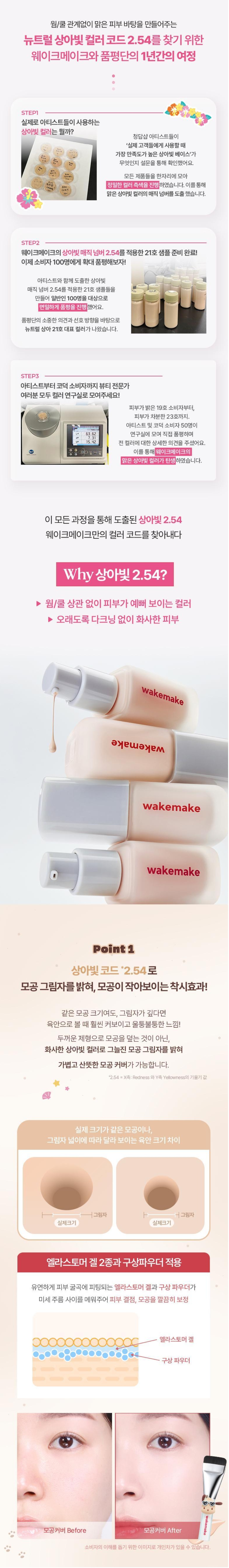 WAKEMAKE  Seamless Wear Foundation 30ml Set (+Spatula Brush, Palette) [Tanning Pochacco]