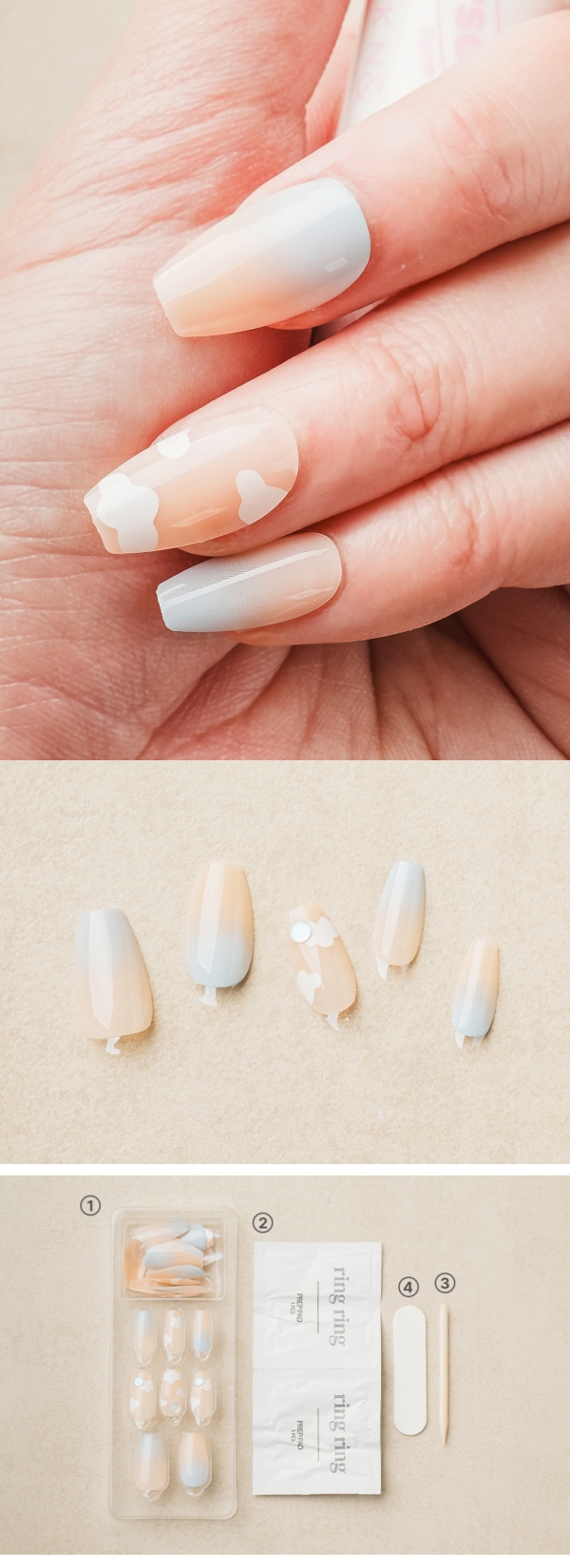 ring ring Coffin Art Nail Tip 24pcs #1-copy