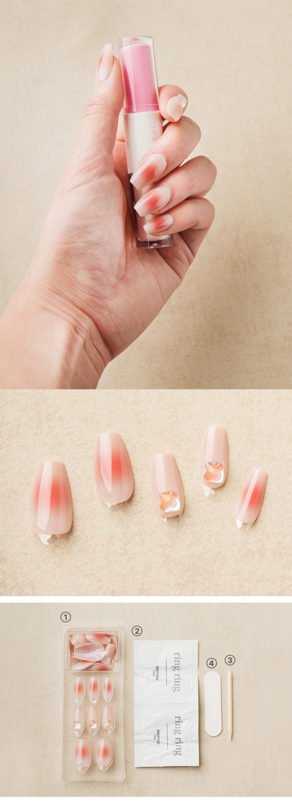 ring ring Coffin Art Nail Tip 24pcs #2-copy