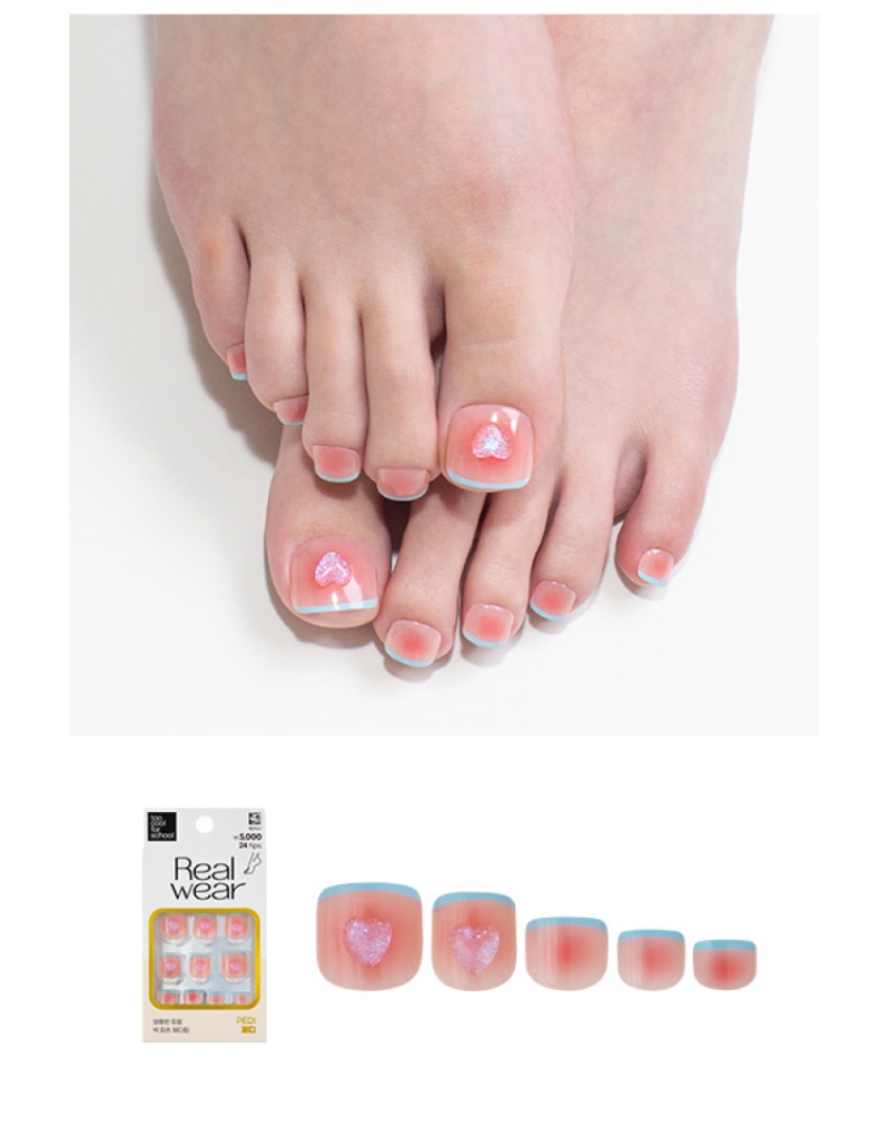 too cool for school Real Wear Pedi Tip 24 tips #1 Glass Bloom-copy