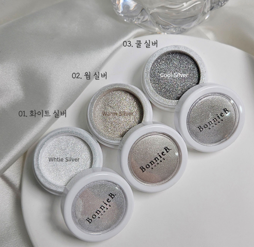 BONNIEBEE NAIL Metal Silver Powder – White / Warm / Cool 0.3g