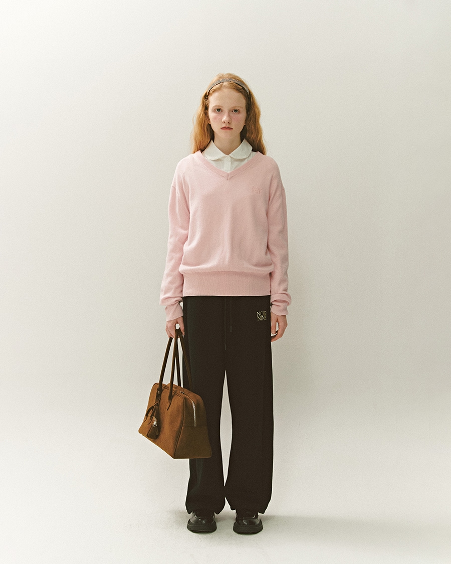 Merino Wool V-Neck Knit [PINK]